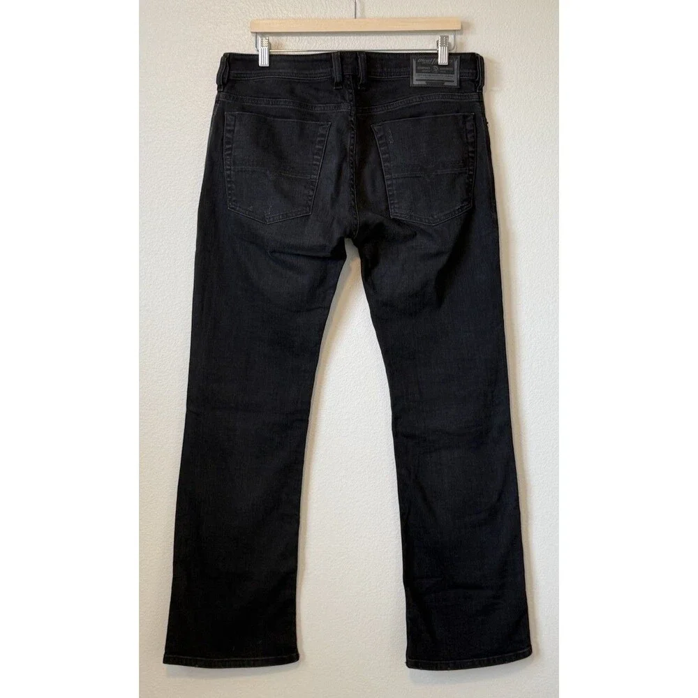Diesel Mens Zatiny Regular Bootcut Jeans C69AC Stretch Black Size 33X34 Approx
